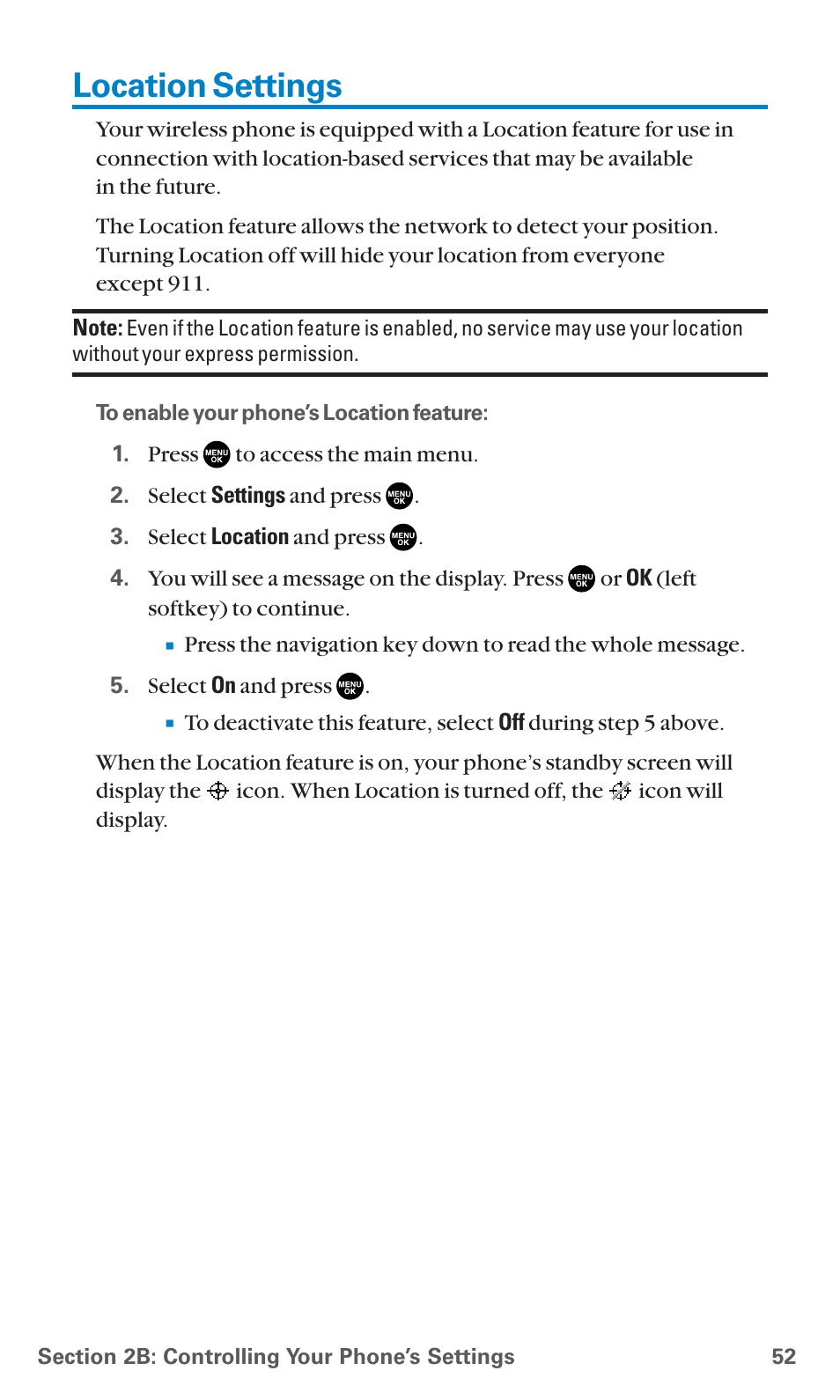 Location settings | Sanyo PCS Vision PM-8200 User Manual | Page 64 / 257