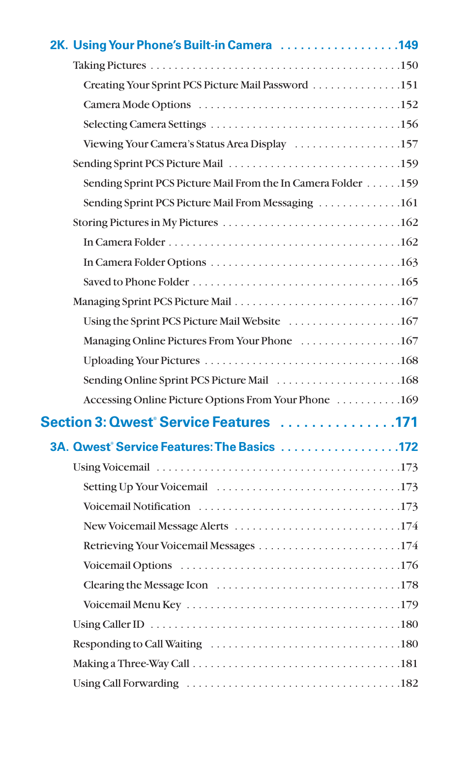 Service features | Sanyo PCS Vision PM-8200 User Manual | Page 8 / 257