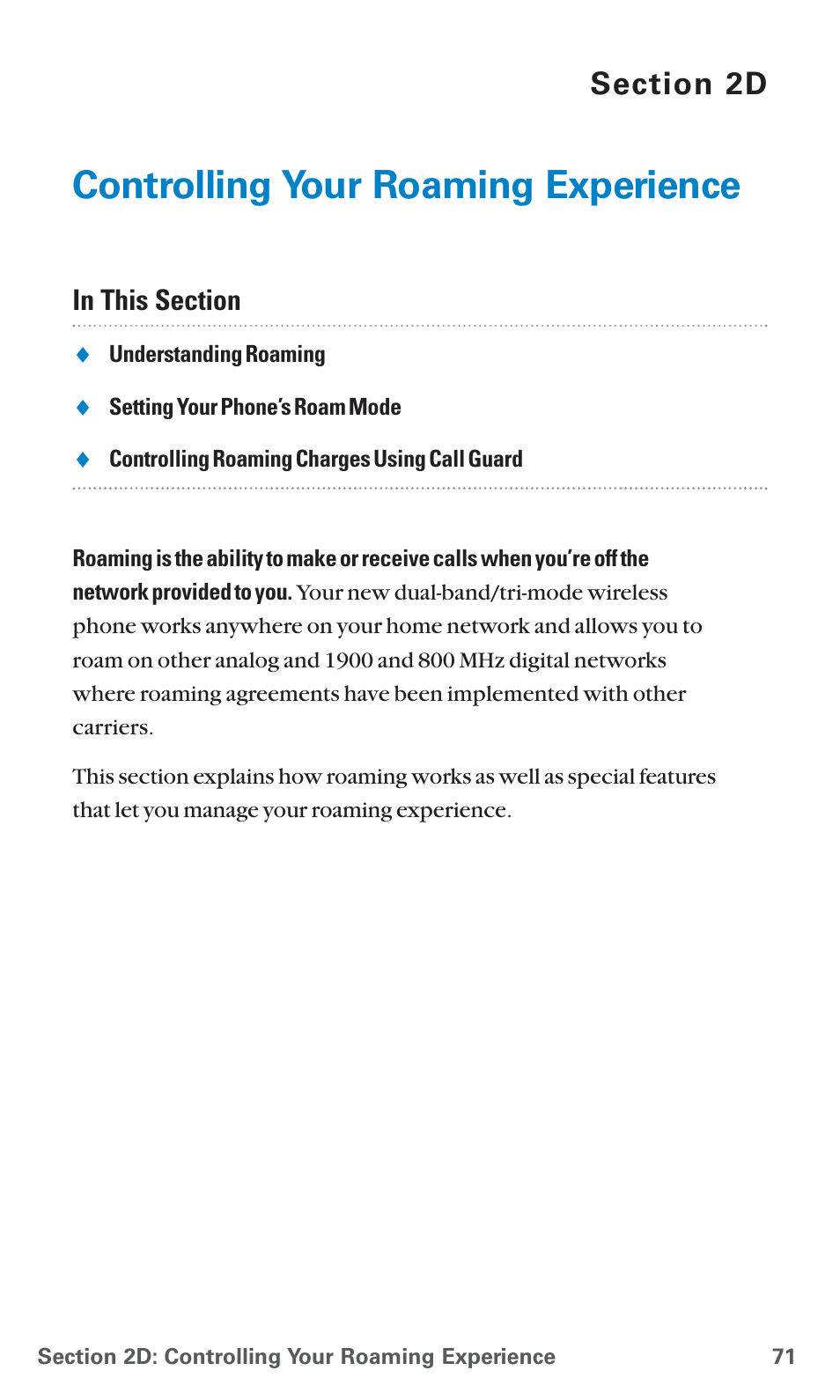 2d. controlling your roaming experience, Controlling your roaming experience | Sanyo PCS Vision PM-8200 User Manual | Page 83 / 257