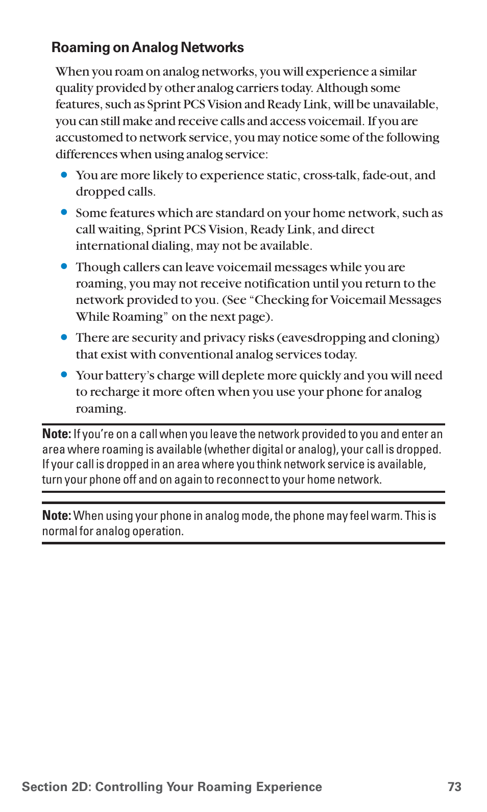 Roaming on analog networks | Sanyo PCS Vision PM-8200 User Manual | Page 85 / 257