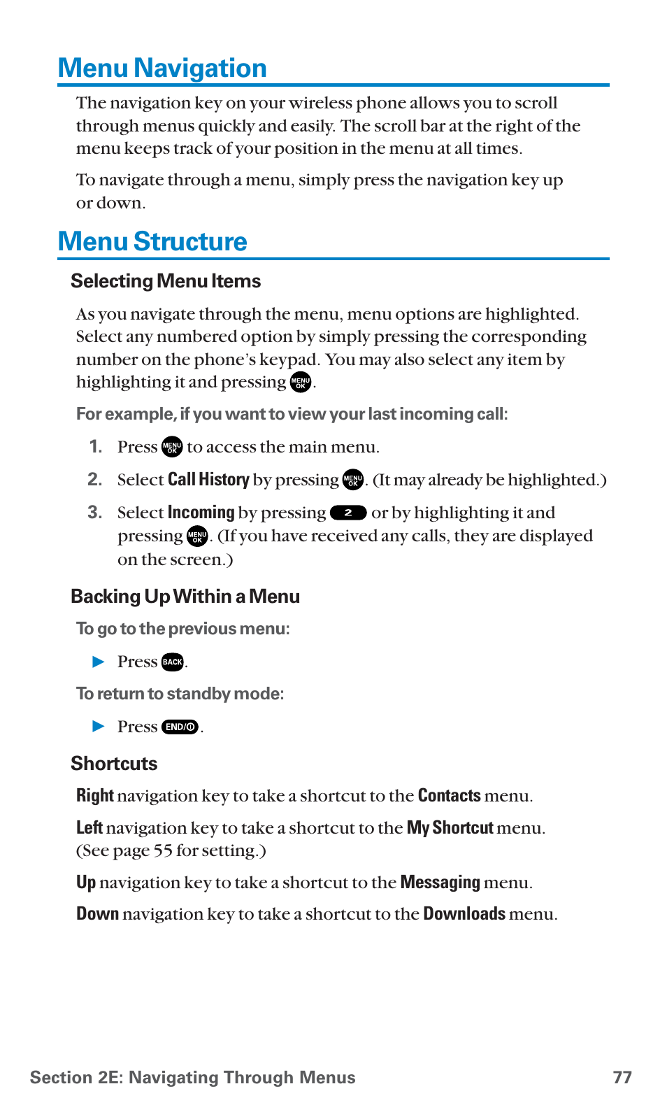 Menu navigation, Menu structure | Sanyo PCS Vision PM-8200 User Manual | Page 89 / 257
