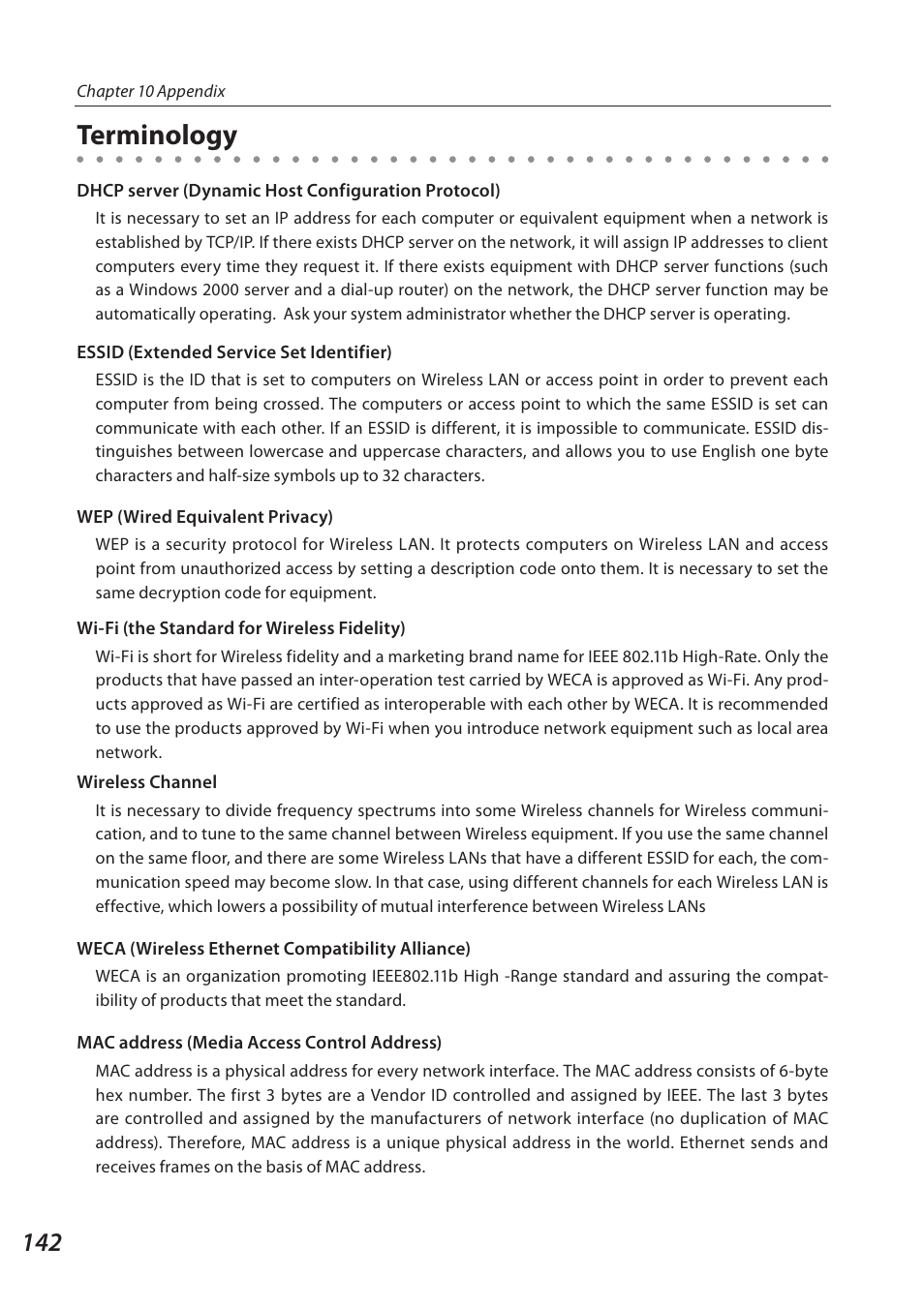 Terminology | Sanyo QXXAVC922---P User Manual | Page 142 / 144