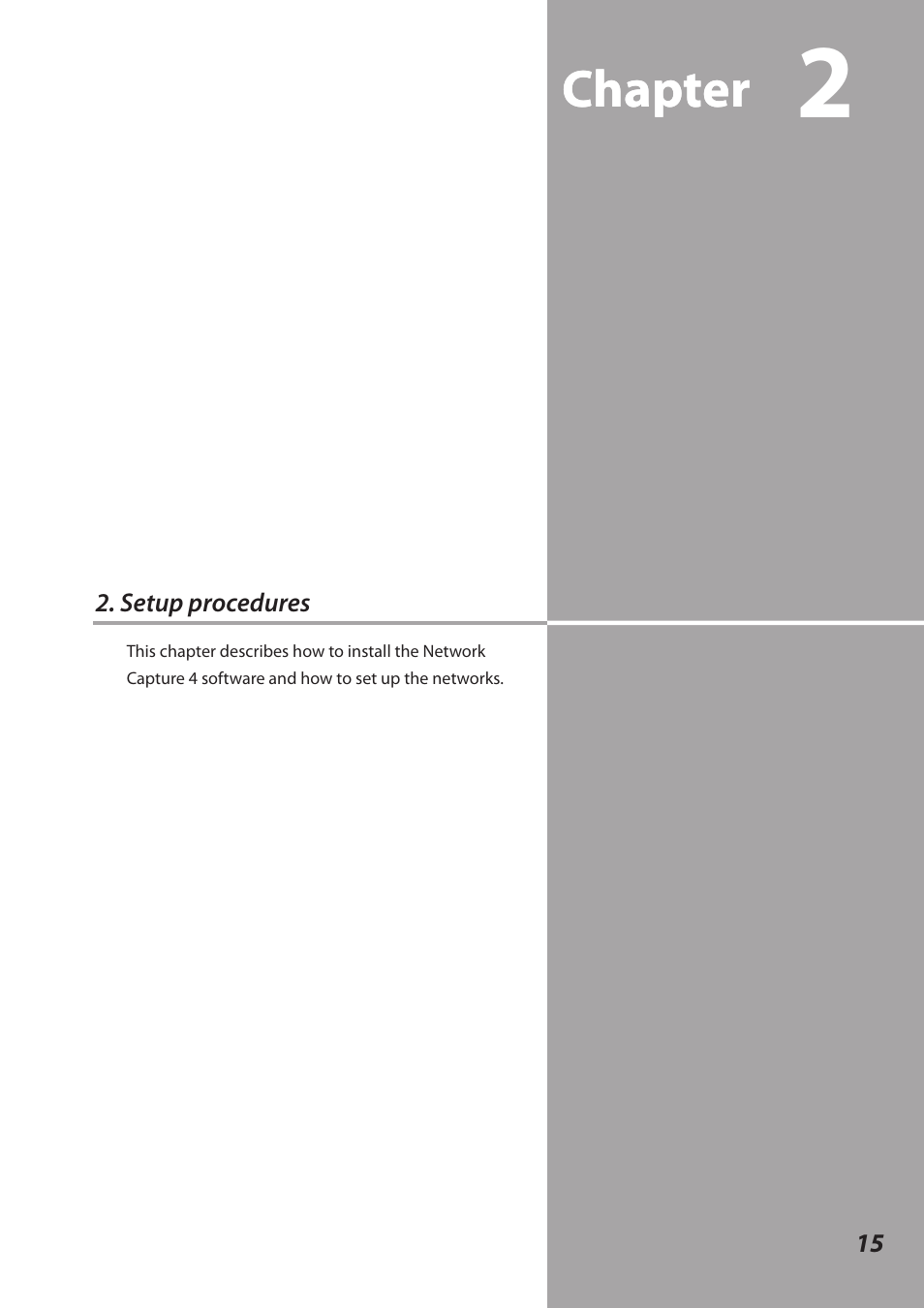 Setup procedures, Chapter | Sanyo QXXAVC922---P User Manual | Page 15 / 144