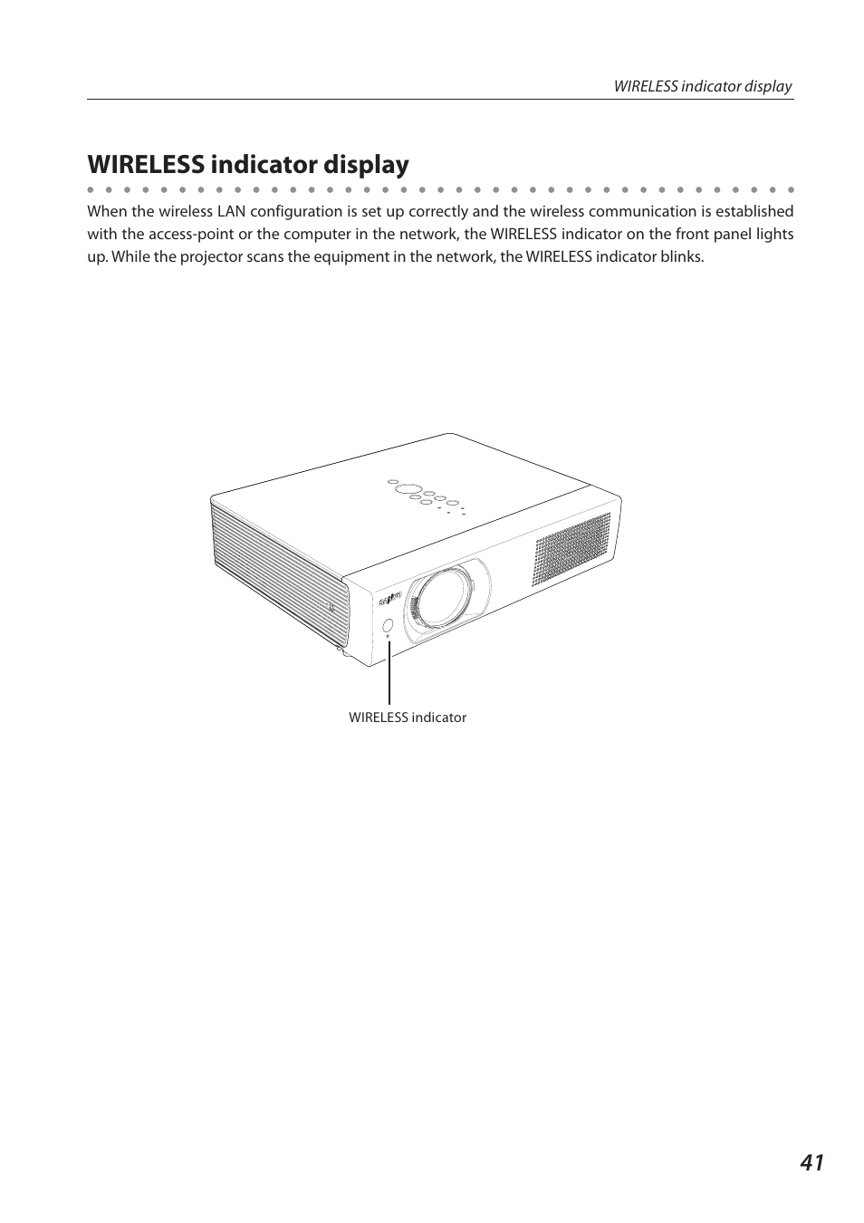 Wireless indicator display | Sanyo QXXAVC922---P User Manual | Page 41 / 144