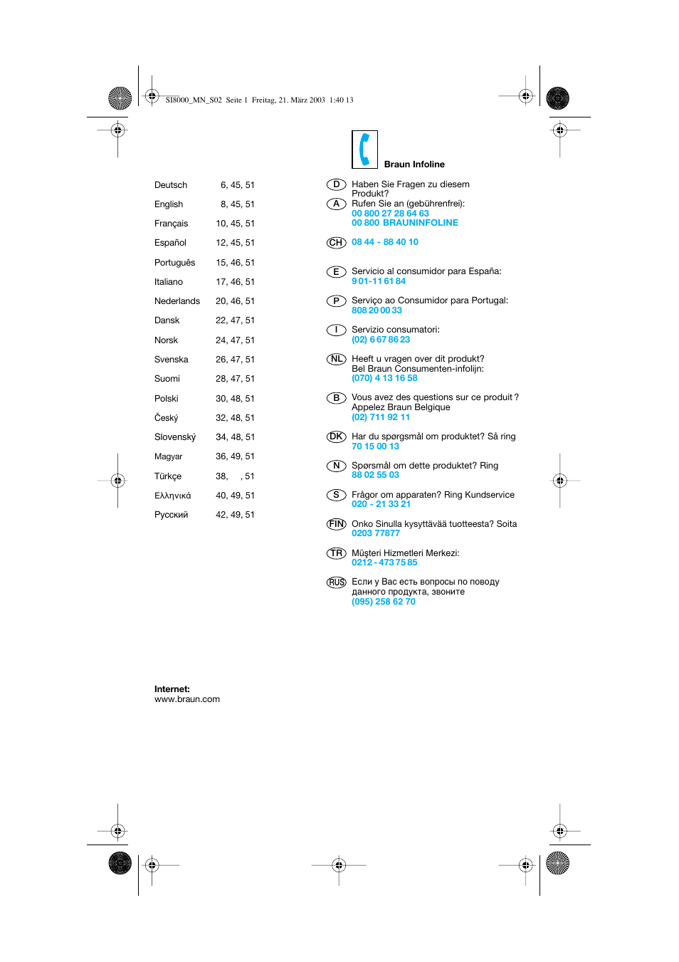 Braun SI 8590  EU User Manual | Page 2 / 56