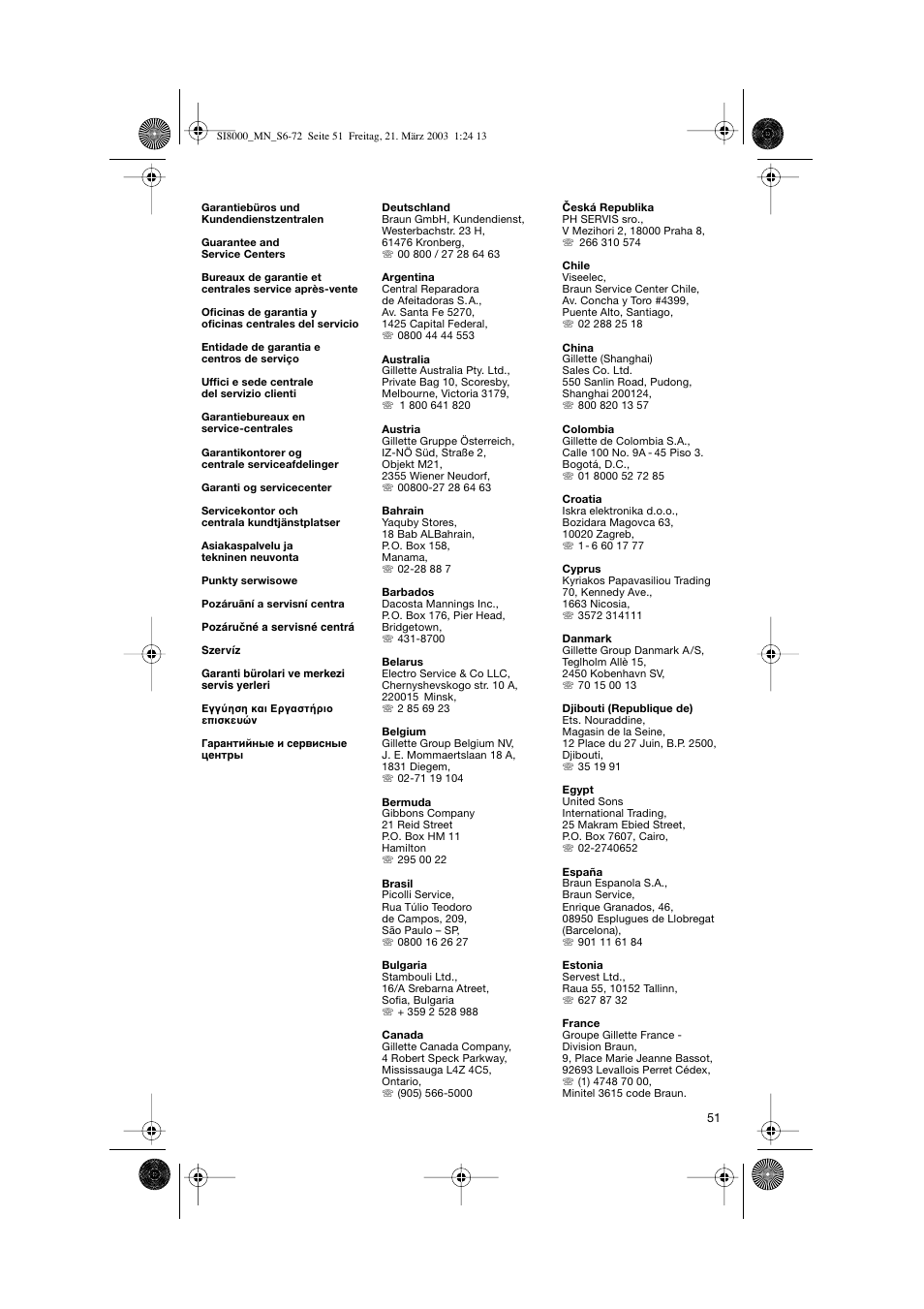 Braun SI 8590  EU User Manual | Page 51 / 56