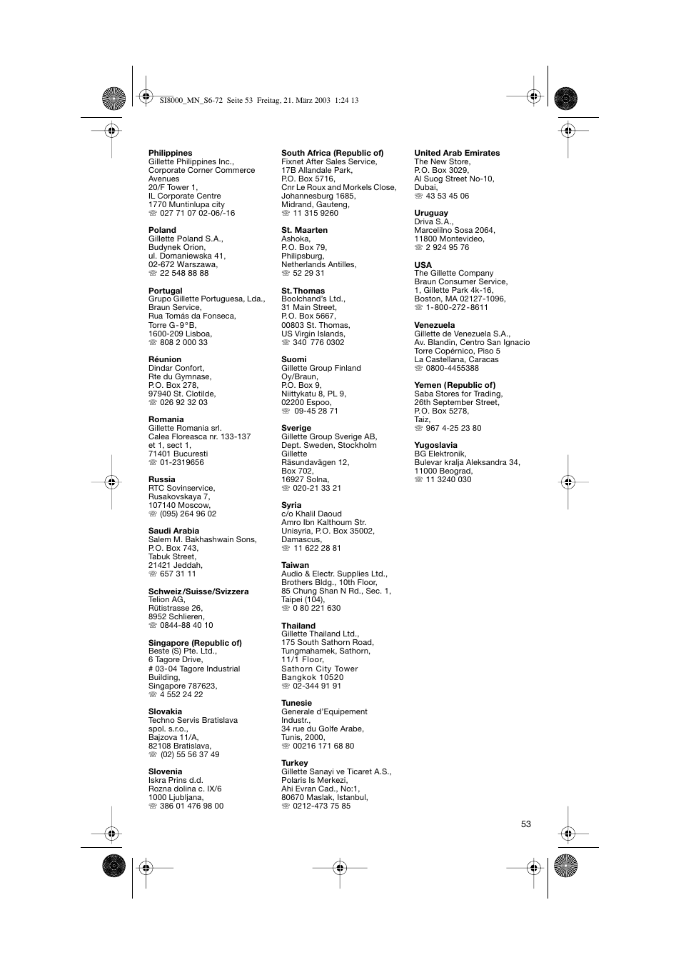 Braun SI 8590  EU User Manual | Page 53 / 56