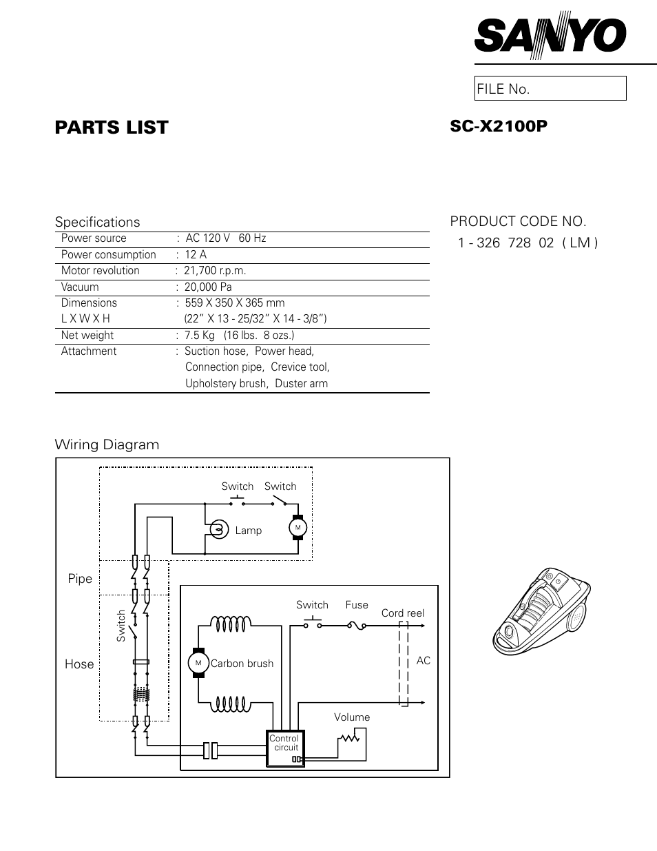 Sanyo SC-X2100P User Manual | 6 pages