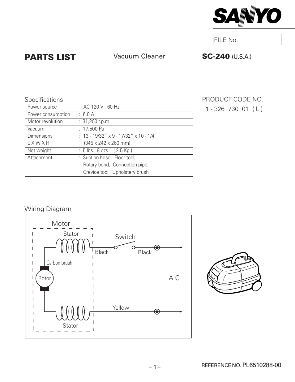 Sanyo SC-240 User Manual | 4 pages