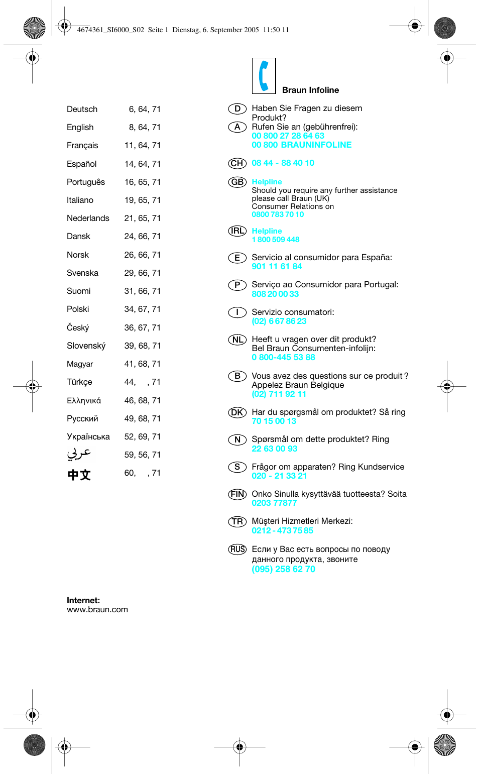 Braun SI 6591 User Manual | Page 2 / 73