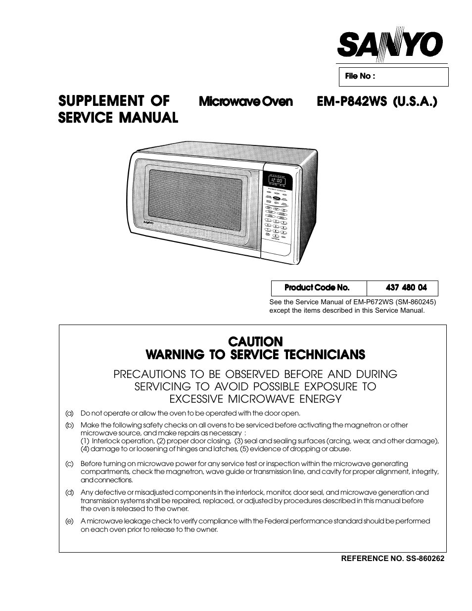 Sanyo EM-842WS User Manual | 34 pages