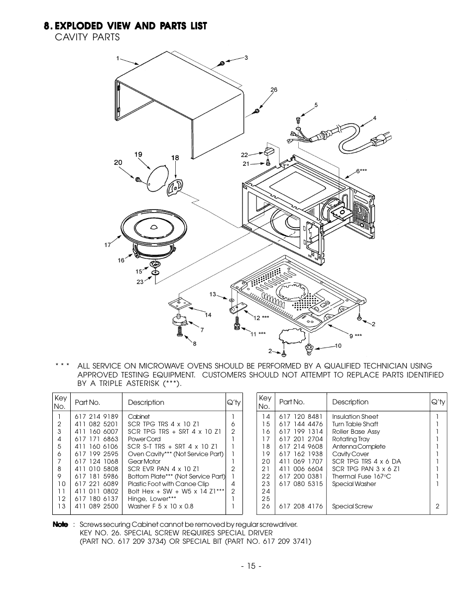 Explorded view and parts list | Sanyo EM-842WS User Manual | Page 28 / 34