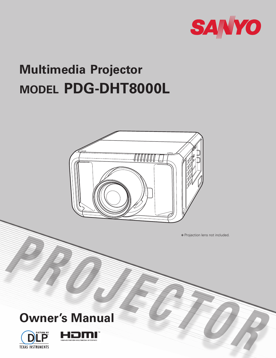 Sanyo PDG-DHT8000L User Manual | 94 pages