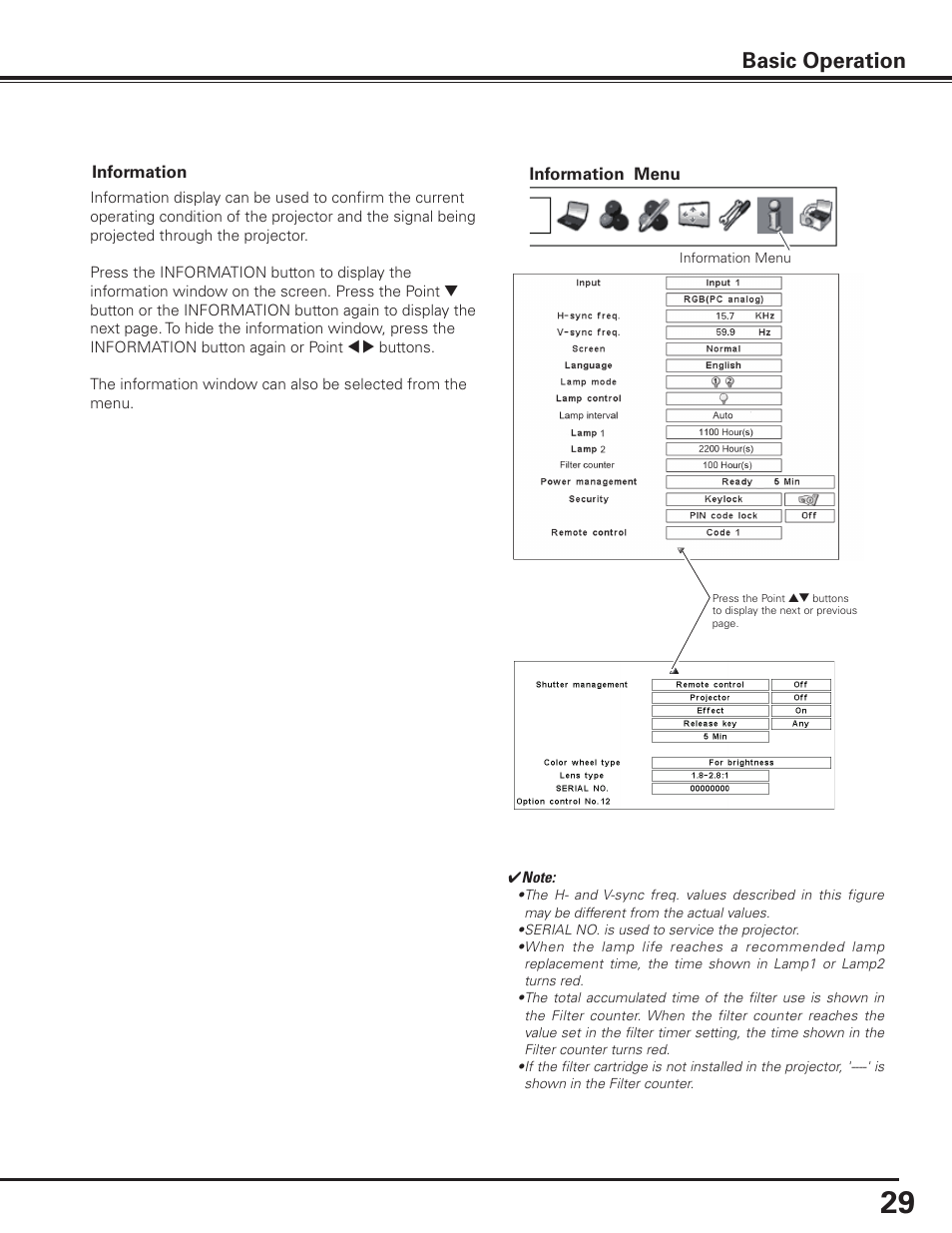 Basic operation | Sanyo PDG-DHT8000L User Manual | Page 29 / 94