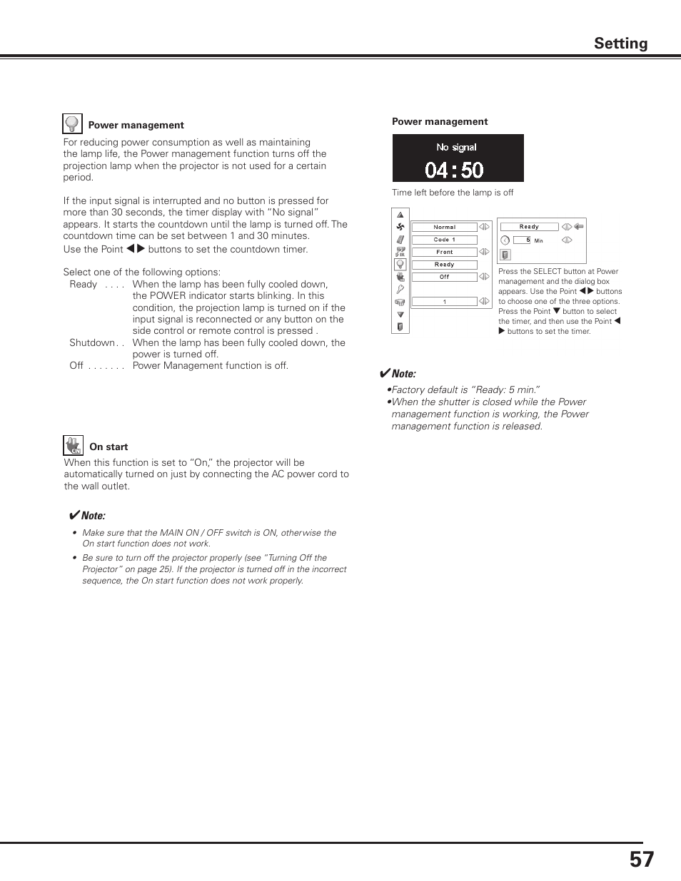 Setting | Sanyo PDG-DHT8000L User Manual | Page 57 / 94