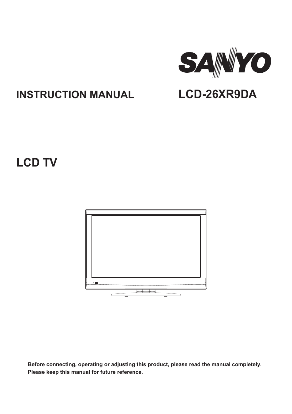 Sanyo LCD-26XR9DA User Manual | 38 pages