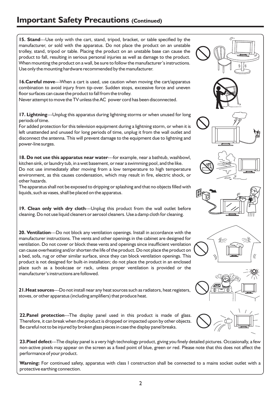 Important safety precautions | Sanyo LCD-26XR9DA User Manual | Page 5 / 38