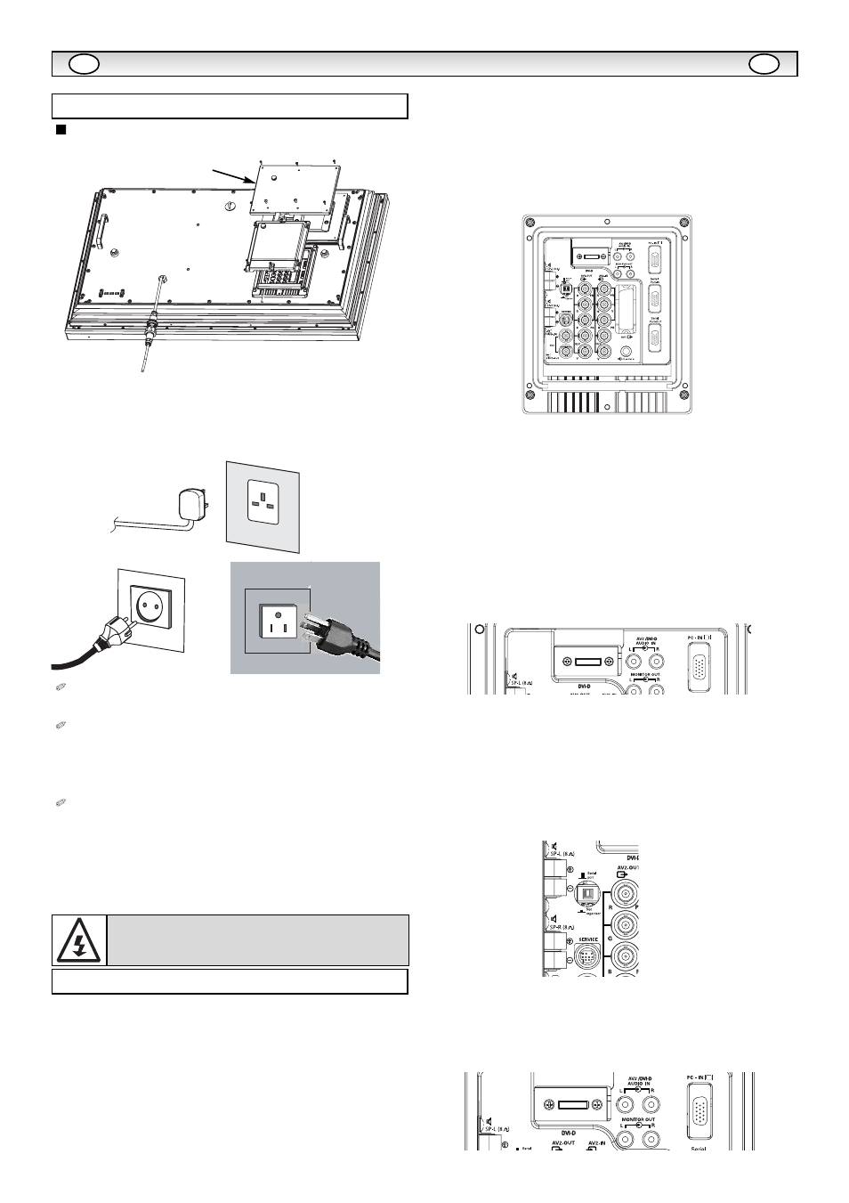 Inst, Inst alla alla tion tion, Etape 1 : connexion à la prise secteur | Étape 2 : connexions, Pj-net | Sanyo CE42LM5WPR User Manual | Page 16 / 68