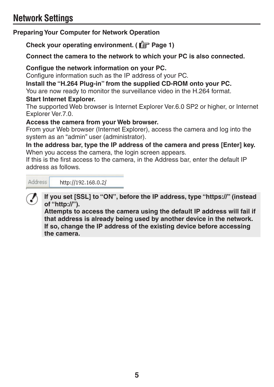 Network settings | Sanyo VDC-HD3500P User Manual | Page 6 / 10