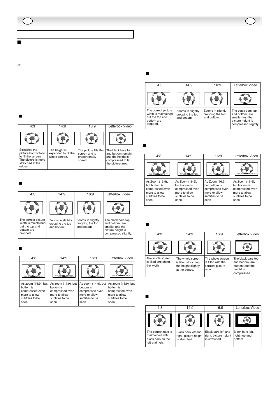 Opera, Opera tion tion, Selecting of picture size | Screen options | Sanyo CE32LM5R User Manual | Page 10 / 68