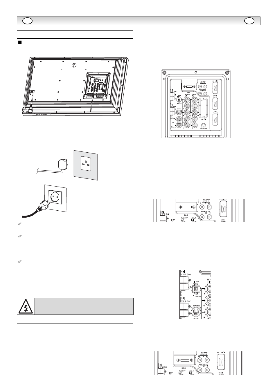 Inst, Inst alla alla tion tion, Etape 1 : connexion à la prise secteur | Étape 2 : connexions | Sanyo CE32LM5R User Manual | Page 16 / 68