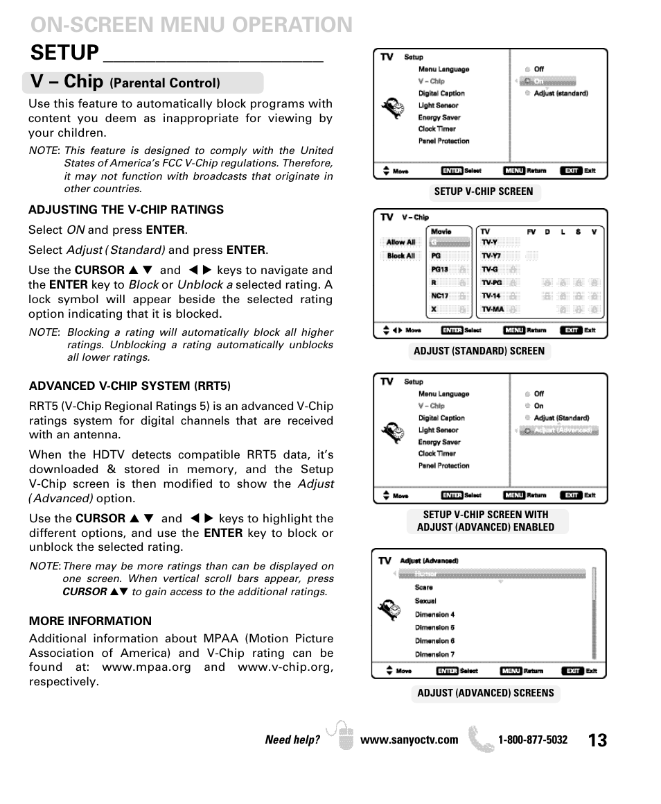 V – chip | Sanyo DP42740 User Manual | Page 13 / 48