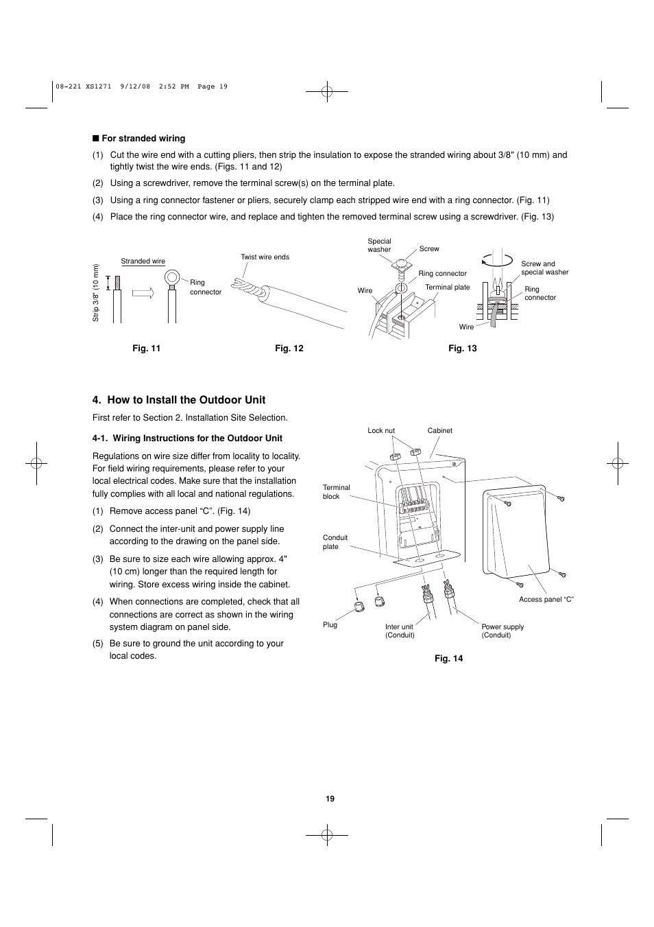 How to install the outdoor unit | Sanyo DC INVERTER SPLIT SYSTEM AIR CONDITIONER C1271 User Manual | Page 107 / 131