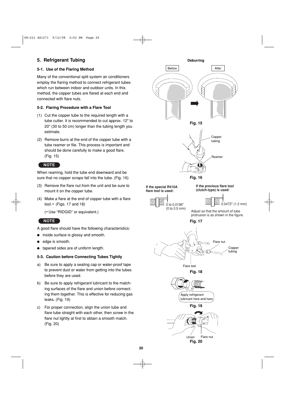 Refrigerant tubing | Sanyo DC INVERTER SPLIT SYSTEM AIR CONDITIONER C1271 User Manual | Page 108 / 131