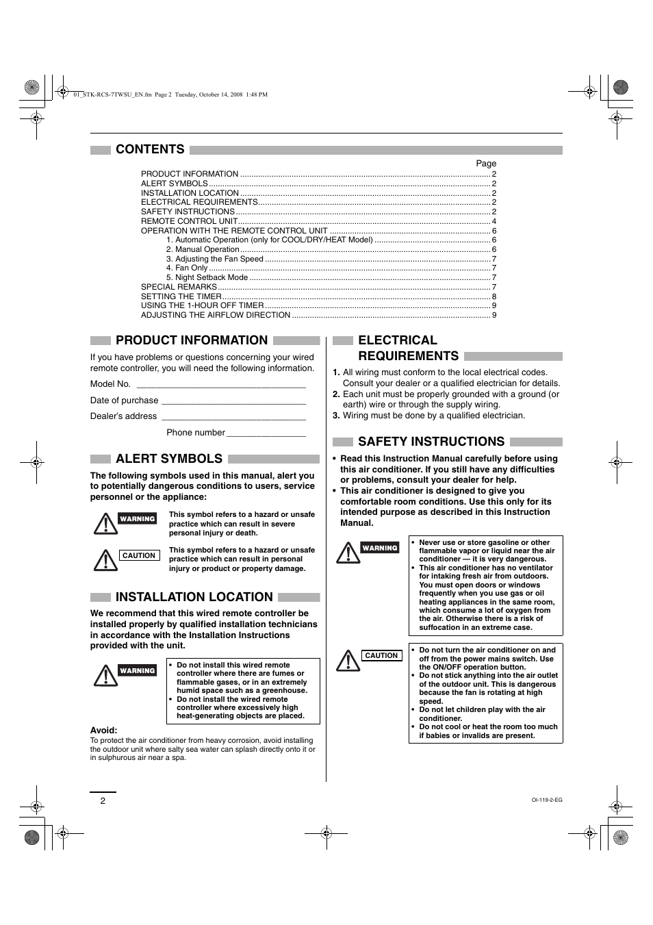 Sanyo DC INVERTER SPLIT SYSTEM AIR CONDITIONER C1271 User Manual | Page 118 / 131