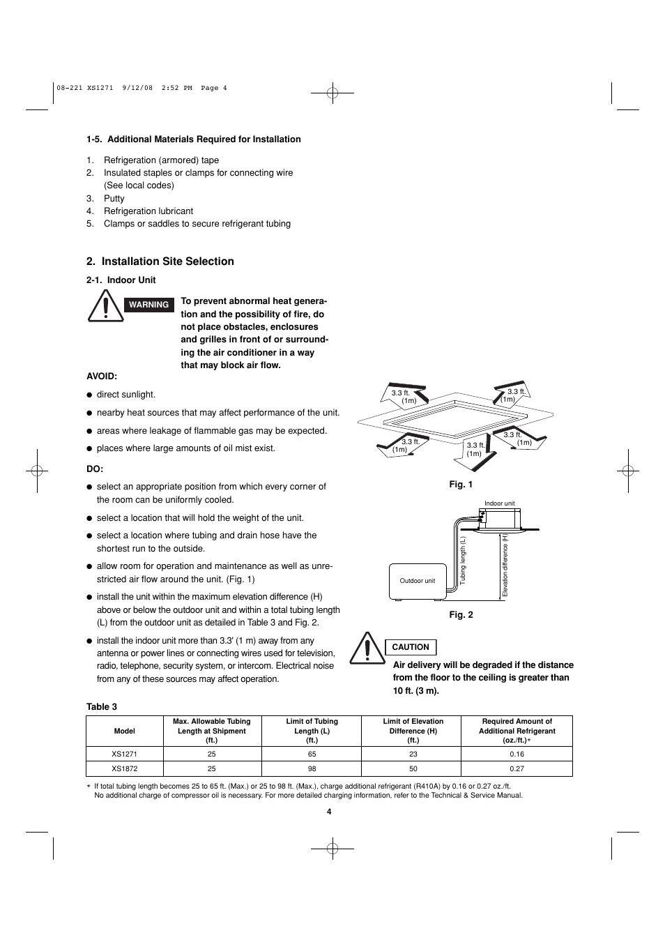 Installation site selection | Sanyo DC INVERTER SPLIT SYSTEM AIR CONDITIONER C1271 User Manual | Page 92 / 131