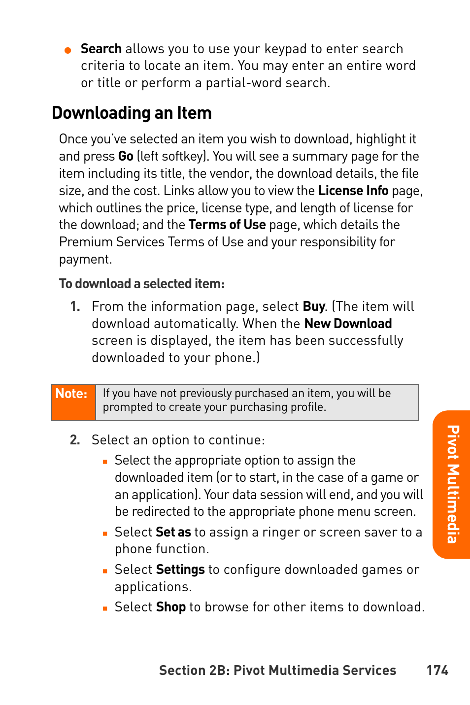 Downloading an item | Sanyo Katana User Manual | Page 187 / 216