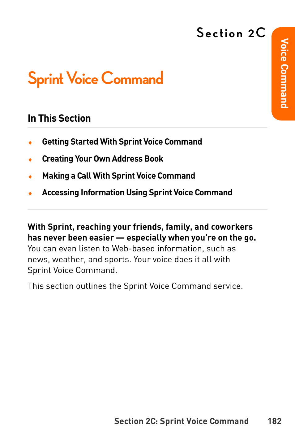 Sprint voice command, 2c. sprint voice command | Sanyo Katana User Manual | Page 195 / 216