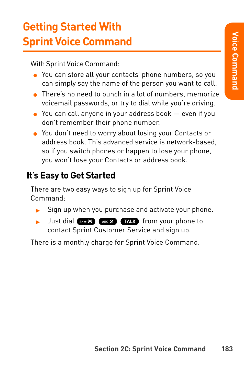 Getting started with sprint voice command, It’s easy to get started | Sanyo Katana User Manual | Page 196 / 216