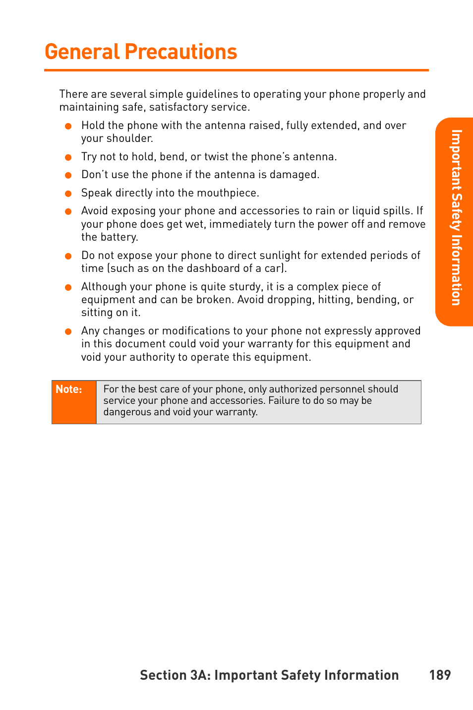 General precautions | Sanyo Katana User Manual | Page 202 / 216