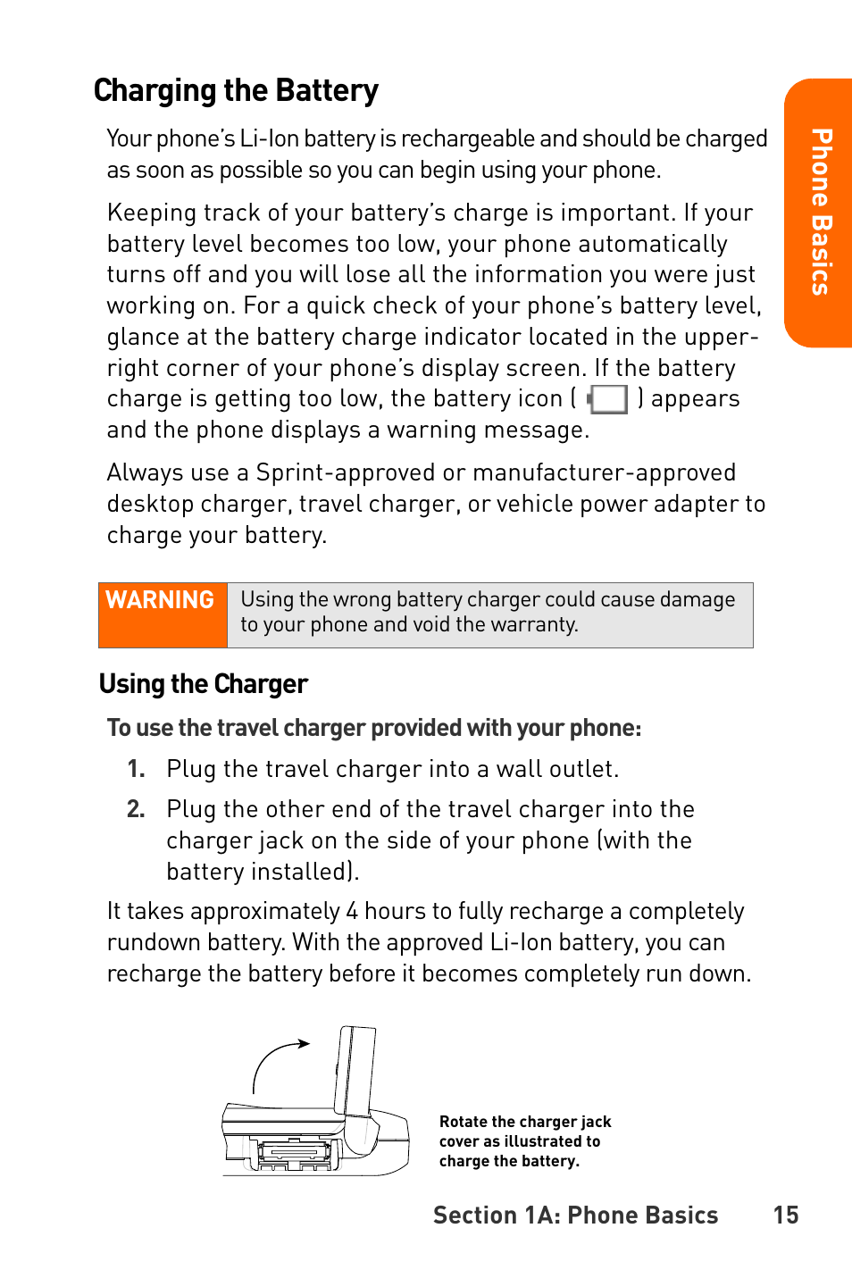 Charging the battery | Sanyo Katana User Manual | Page 28 / 216