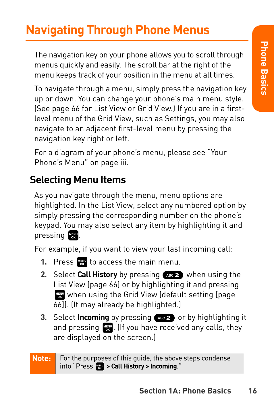 Navigating through phone menus, Selecting menu items | Sanyo Katana User Manual | Page 29 / 216