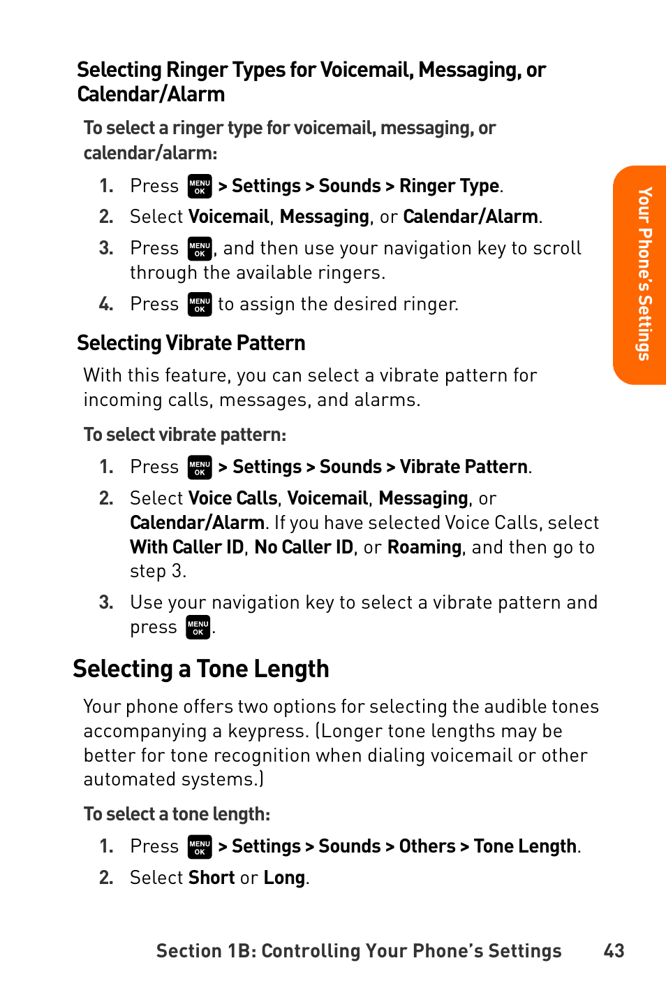 Selecting a tone length | Sanyo Katana User Manual | Page 56 / 216