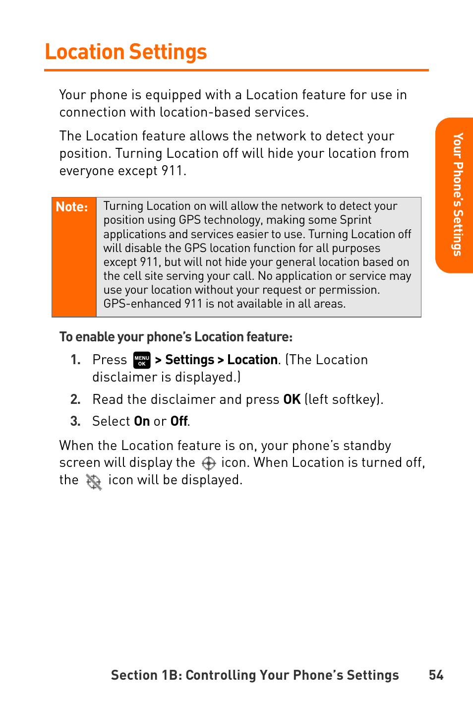 Location settings | Sanyo Katana User Manual | Page 67 / 216