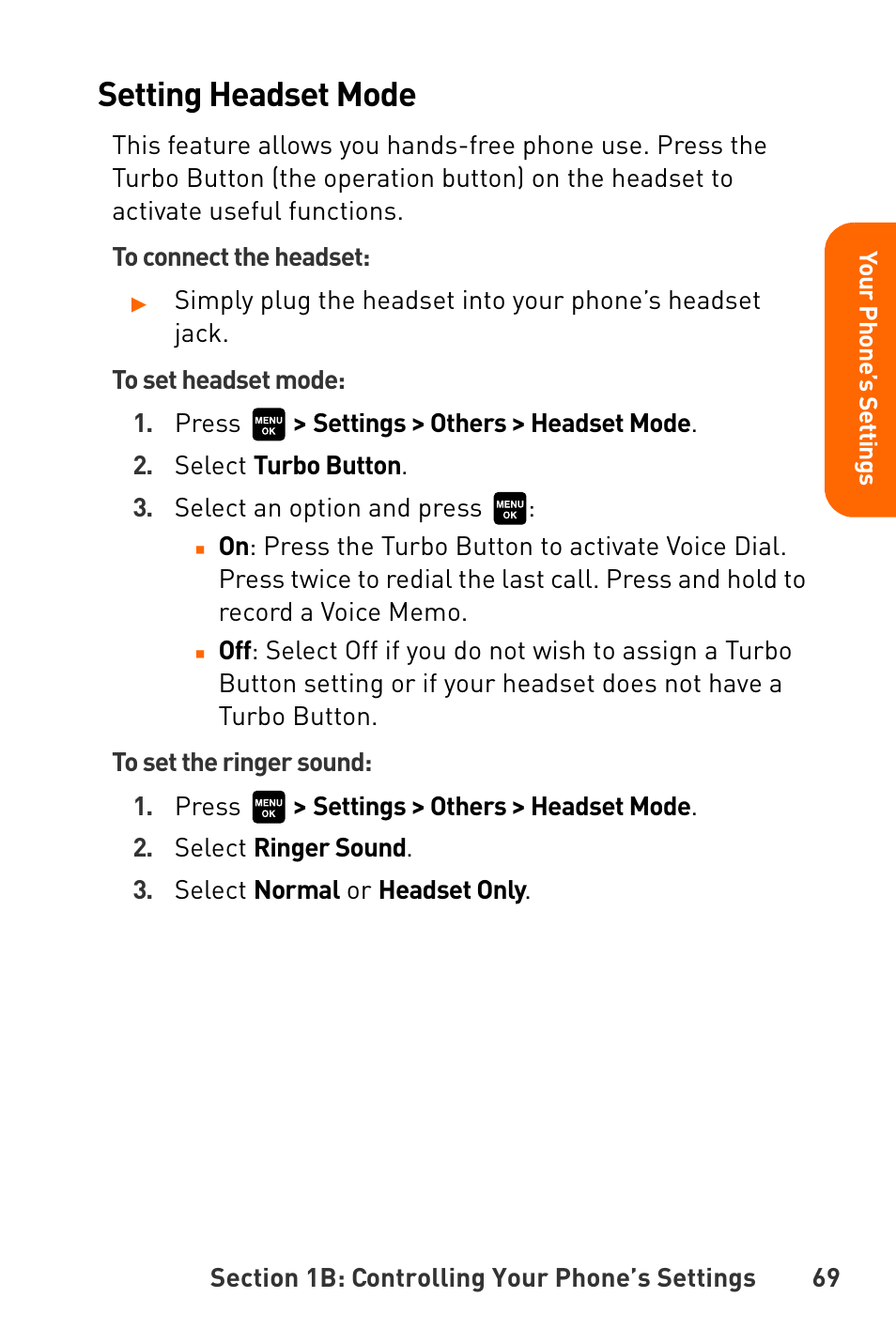 Setting headset mode | Sanyo Katana User Manual | Page 82 / 216