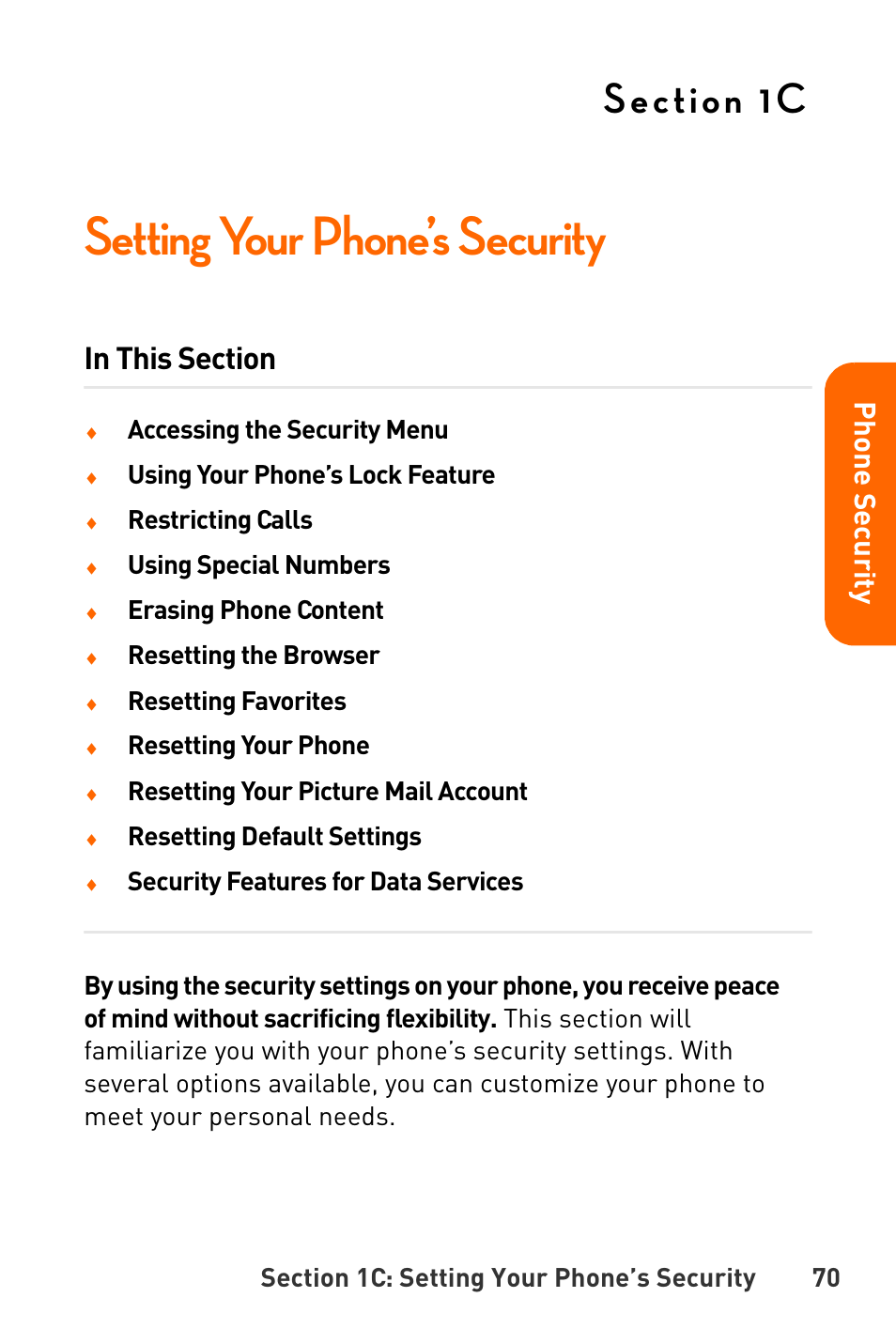 Setting your phone’s security, 1c. setting your phone’s security | Sanyo Katana User Manual | Page 83 / 216