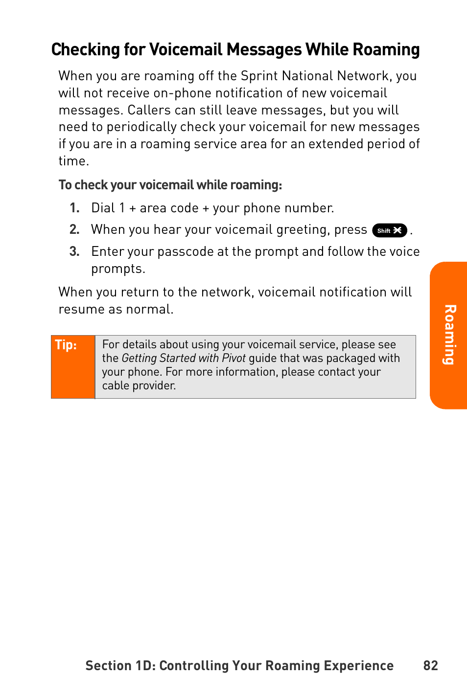 Checking for voicemail messages while roaming | Sanyo Katana User Manual | Page 95 / 216