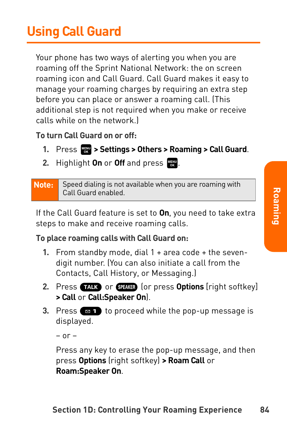 Using call guard | Sanyo Katana User Manual | Page 97 / 216