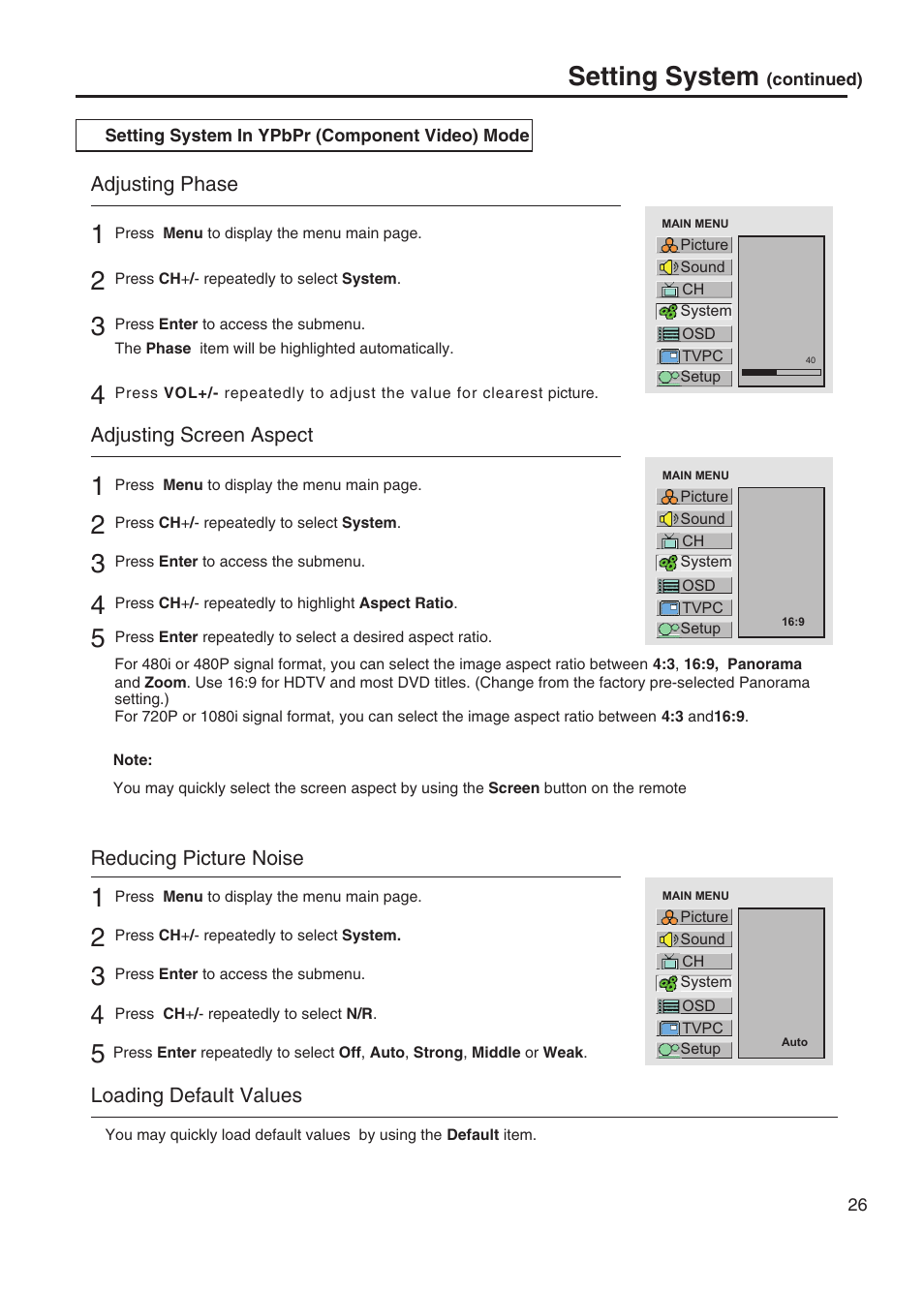 Setting system | Sanyo AVL-408 User Manual | Page 29 / 44