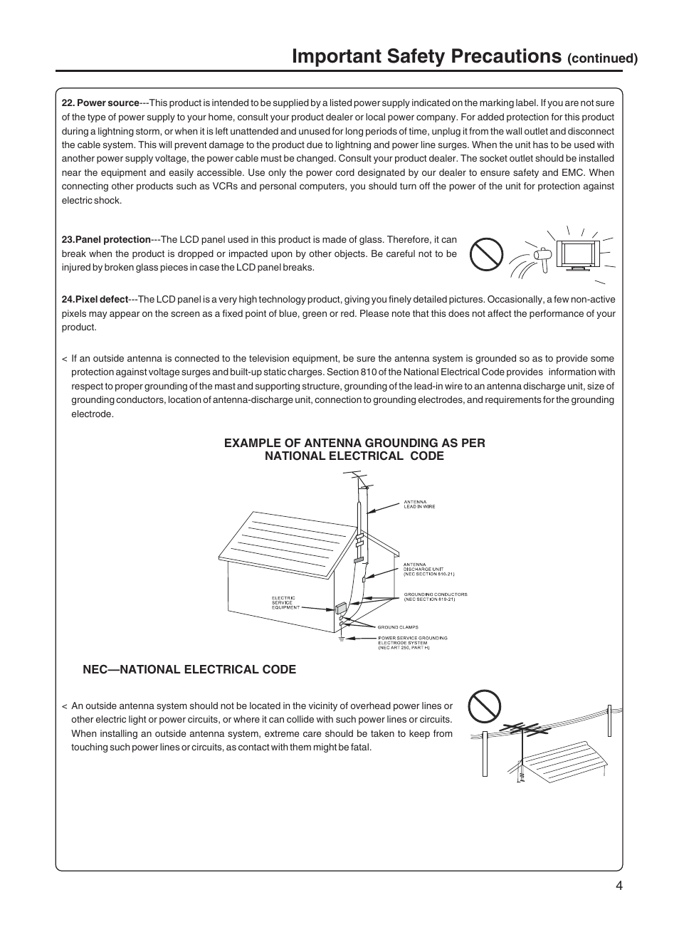 Important safety precautions | Sanyo AVL-408 User Manual | Page 7 / 44