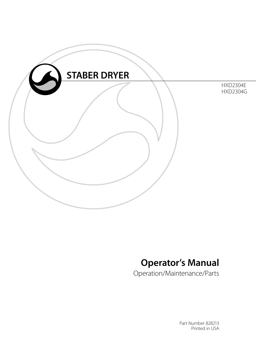 Staber Industries HXD2304E User Manual | 8 pages