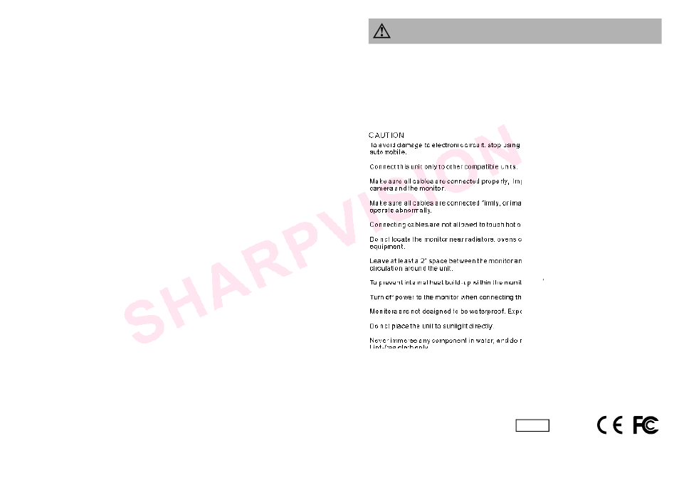 Safety information | Sharpvision RM-111 User Manual | Page 2 / 8