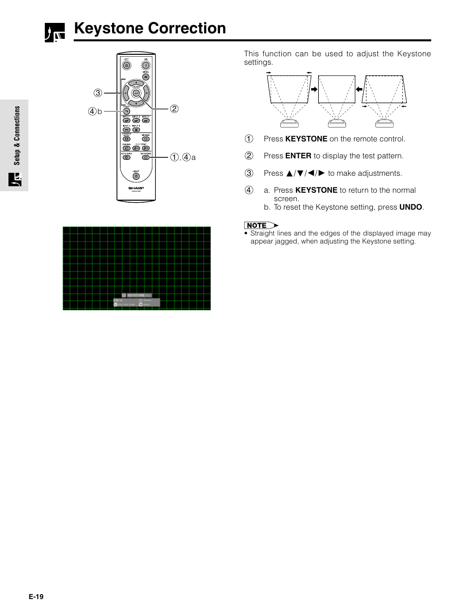 Keystone correction | Sharpvision XV-Z9000U User Manual | Page 19 / 61