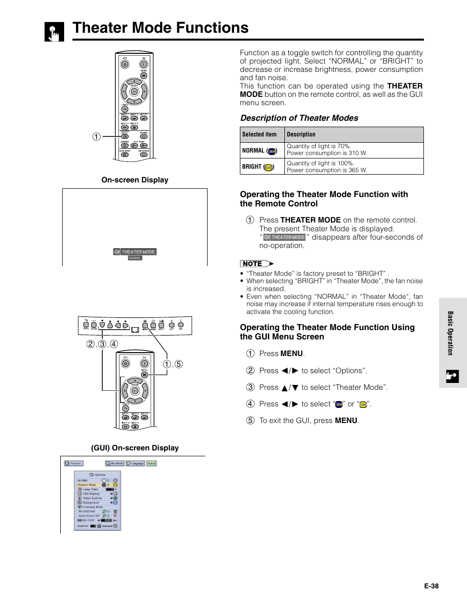 Theater mode functions | Sharpvision XV-Z9000U User Manual | Page 38 / 61