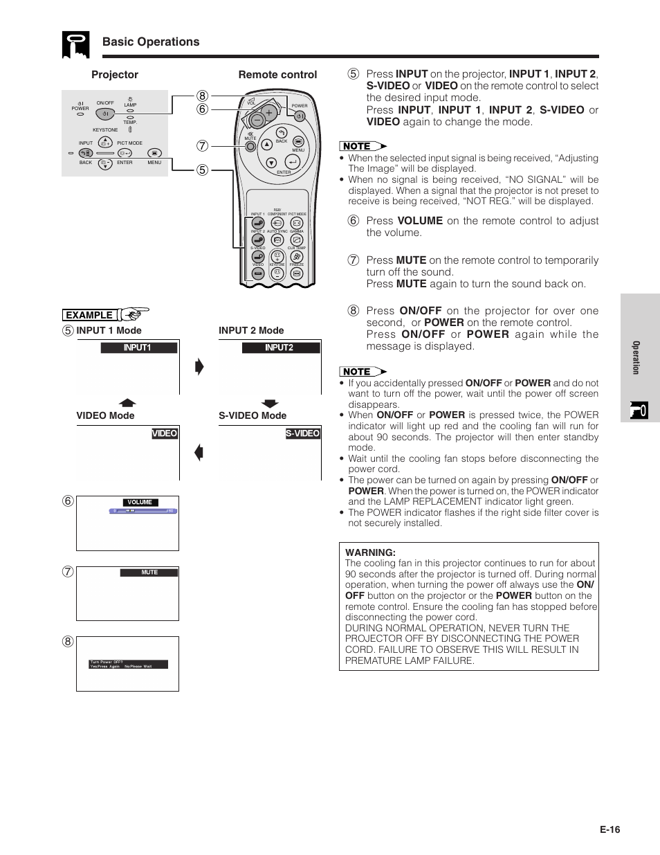 Dg s, Basic operations | Sharpvision XV-Z7000U User Manual | Page 16 / 48