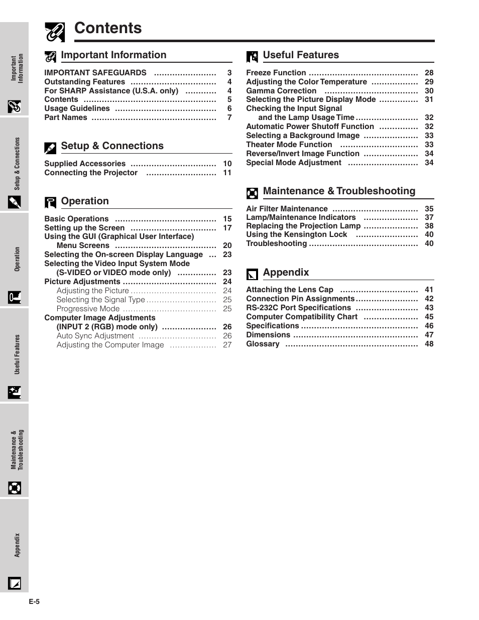 Sharpvision XV-Z7000U User Manual | Page 5 / 48